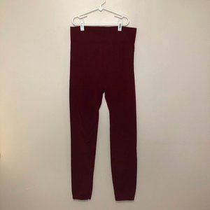Free to Live Seamless Maroon Fleece Leggings (OS)